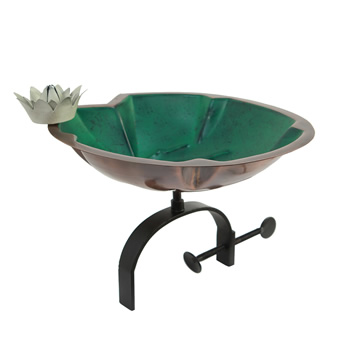 Achla BB-10-OR Lilypad Birdbath With Over Rail Bracket