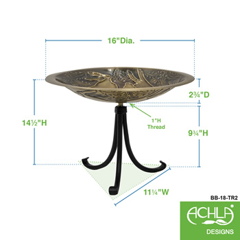 Achla BB-18-TR2 Three Hares Birdbath With Tripod Stand