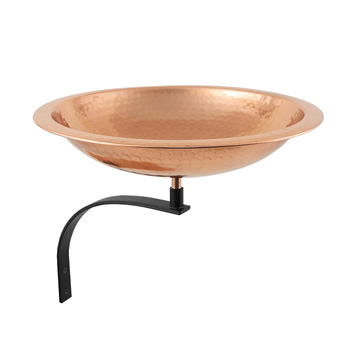 Achla BBHC-01T-WM Hammered Copper Birdbath With Wall Mount Bracket