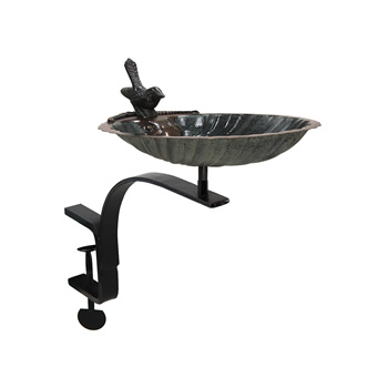 Achla BBM-01-RM Scallop Shell Birdbath With Rail Mount Bracket