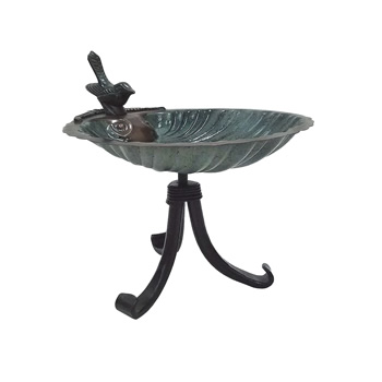 Achla BBM-01-TR Scallop Shell Birdbath With Tripod Stand