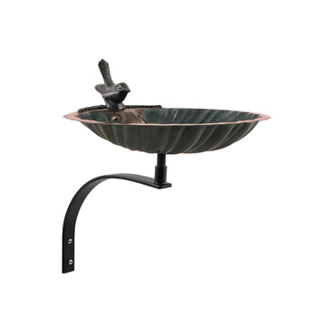 Achla BBM-01-WM Scallop Shell Birdbath With Wall Mount Bracket