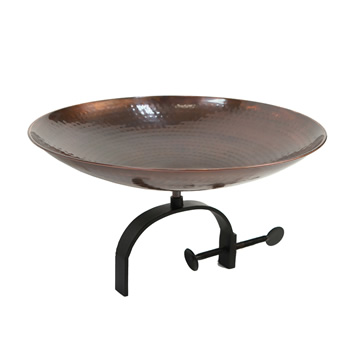 Achla BCB-01-OR Burnt Copper Birdbath With Over Rail Bracket