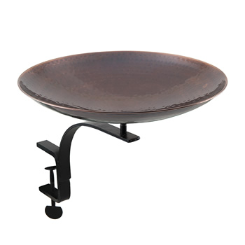 Achla BCB-01-RM Burnt Copper Birdbath With Rail Mount Bracket