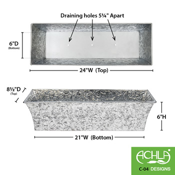 Achla C-04 Embossed Flower Box