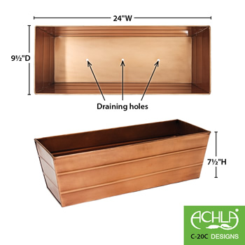 Achla C-20C Medium Copper Plated Flower Box