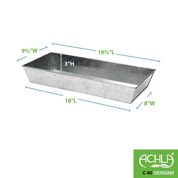 Achla C-90 20 Inch Antique Galvanized Steel Tray