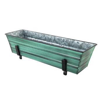 Achla C08-K4 Small Green Flower Box With Brackets for 2 x 4 Railings