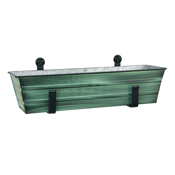 Achla C08-WM Small Green Flower Box With Wall Brackets