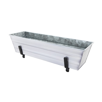 Achla C08W-K4 Small White Flower Box With Brackets for 2 x 4 Railings