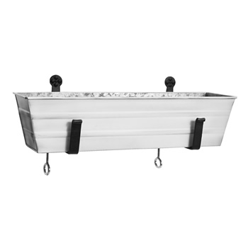 Achla C08W-RM Small White Flower Box With Clamp-On Brackets