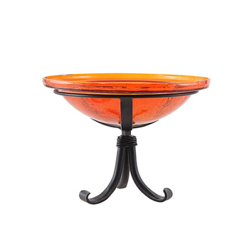 Achla CGB-06M-TR 12 Inch Mandarin Crackle Birdbath With Tripod Stand Bracket