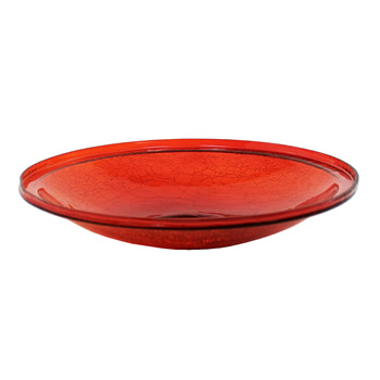 Achla CGB-14R Red 14 Inch Crackle Glass Bowl