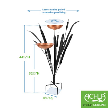 Achla CTBB-01 Double Cattail Birdbath