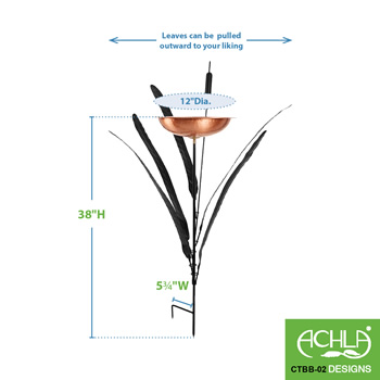 Achla CTBB-02 Single Cattail Birdbath