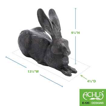 Achla E-12C Charcoal Rabbit