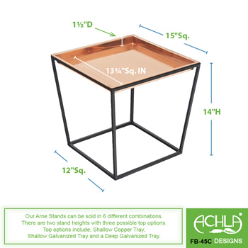 Achla FB-45C 14 Inch Arne Plant Stand With Copper Tray