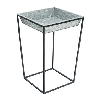 Achla FB-46G3 22 Inch Arne Plant Stand With Galvanized Tray