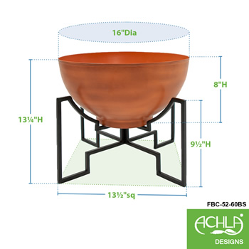 Achla FBC-52-60BS Jane I Planter With Burnt Sienna Bowl