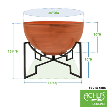 Achla FBC-53-61BS Jane II Planter With Burnt Sienna Bowl