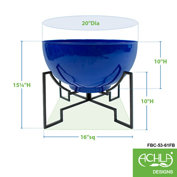 Achla FBC-53-61FB Jane II Planter With French Blue Bowl