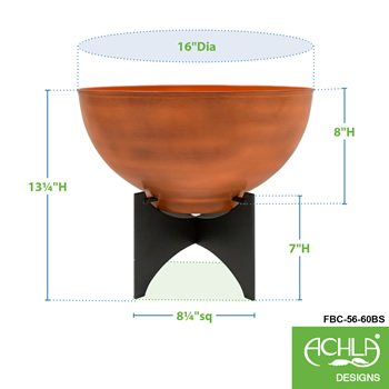 Achla FBC-56-60BS Norma I Planter With Burnt Sienna Bowl
