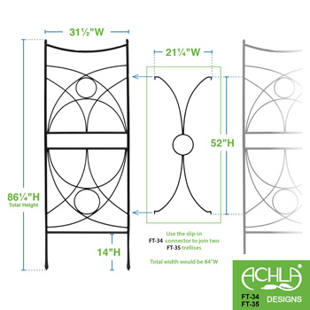 Achla FT-34 Aurora Trellis Center Link