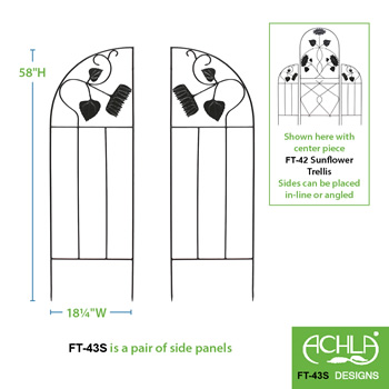 Achla FT-43S Sunflower Trellis - Set of 2 Side Panels