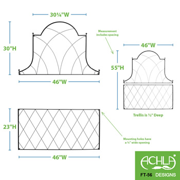 Achla FT-56 Somerset Trellis 2 Pieces