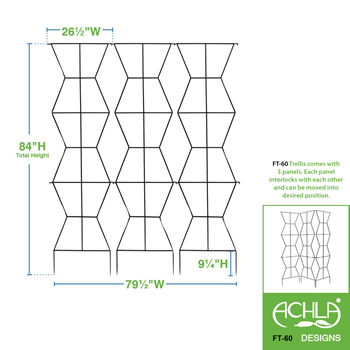 Achla FT-60 Zigzag Screen Trellis