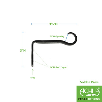 Achla FTB-05-2 3 1/2 Inch Trellis Wall Brackets 2-Pairs