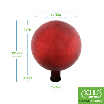 Achla G10-RD-C Red 10 Inch Gazing Globe