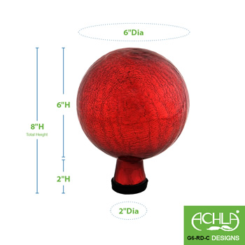 Achla G6-RD-C Red 6 Inch Gazing Globe