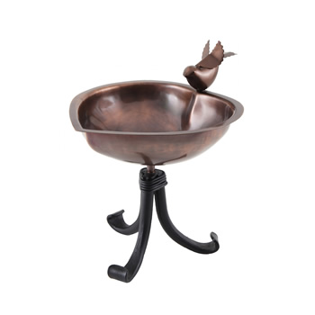 Achla HBB-01-TR Heart Shaped Birdbath With Tripod Stand