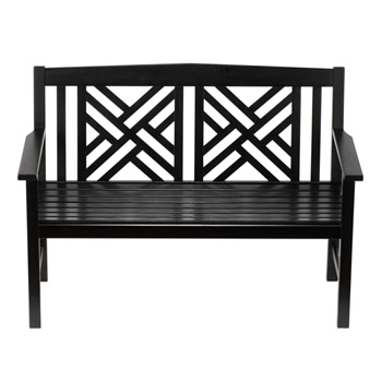 Achla OFB-10B-P Black 4 Foot Fretwork Bench