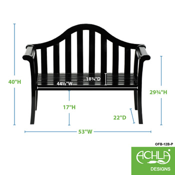 Achla OFB-12B-P Black Camelback Bench