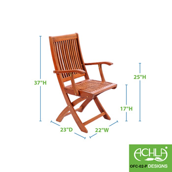 Achla OFC-02-P Folding Chair With Arms