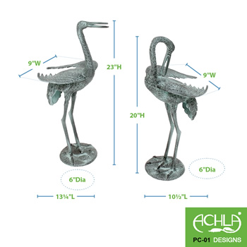 Achla PC-01 Preening Crane Pair