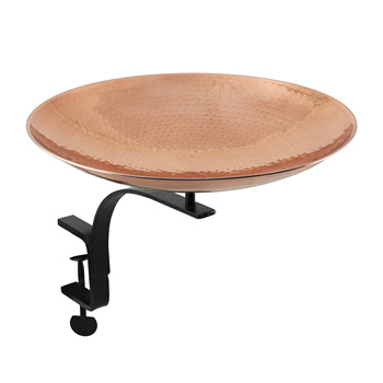 Achla PCB-01-RM Polished Copper Birdbath With Rail Mount Bracket