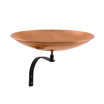 Achla PCB-01-WM Polished Copper Birdbath With Wall Mount Bracket