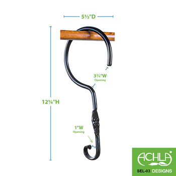 Achla SEL-03-2 12 Inch Extender With Wide Hook