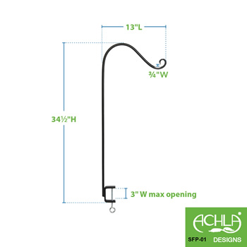 Achla SFP-01 Single Deck 36 Inch Rail Shepherds Pole