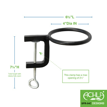 Achla SFR-04C-2 4 Inch Clamp-On Flower Pot Ring