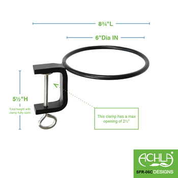 Achla SFR-06C-2 6 Inch Clamp-On Flower Pot Ring