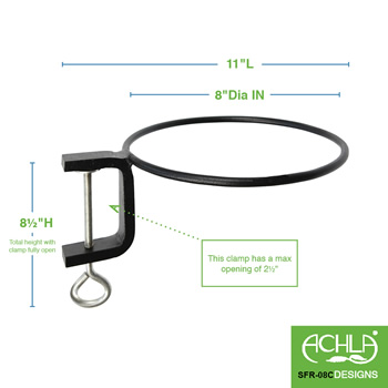 Achla SFR-08C-2 8 Inch Clamp-On Flower Pot Ring