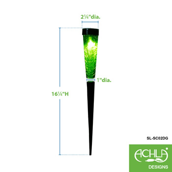 Achla SL-SC02DG Dark Green Solar Sparkle Cone