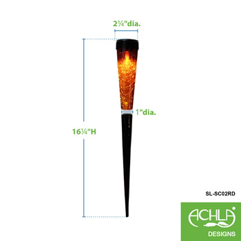 Achla SL-SC02RD Red Solar Sparkle Cone