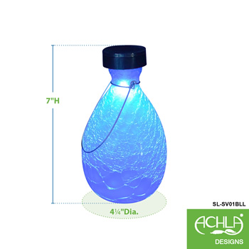 Achla SL-SV01BLL Blue Lapis Teardrop Solar Vase