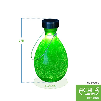 Achla SL-SV01FG Fern Green Teardrop Solar Vase