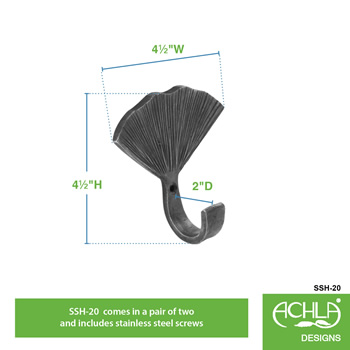 Achla SSH-20 Single Ginkgo Leaf Hook